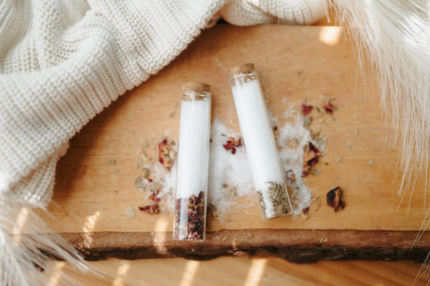 Christmas Spa Gift Set with Pillow Mist Rose Petal Oatmeal Bath Soak & Festive Bath Salts with Essential Oils for Relaxation-3